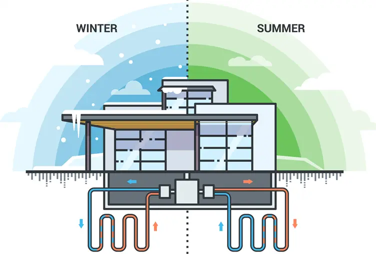 geothermal heat pump diagram