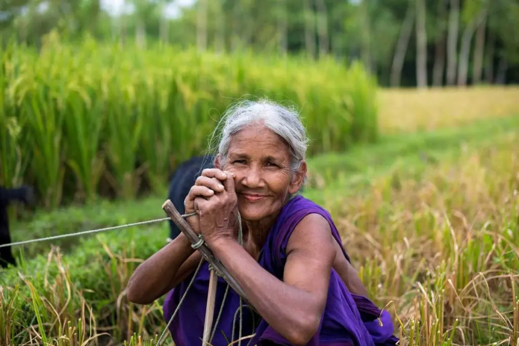 Farmer happy with Sustainable Farming practices