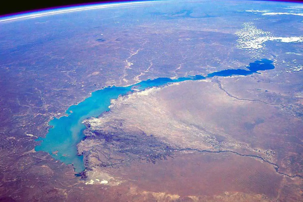 Lake Balkhash Kazakhstan Satellite View