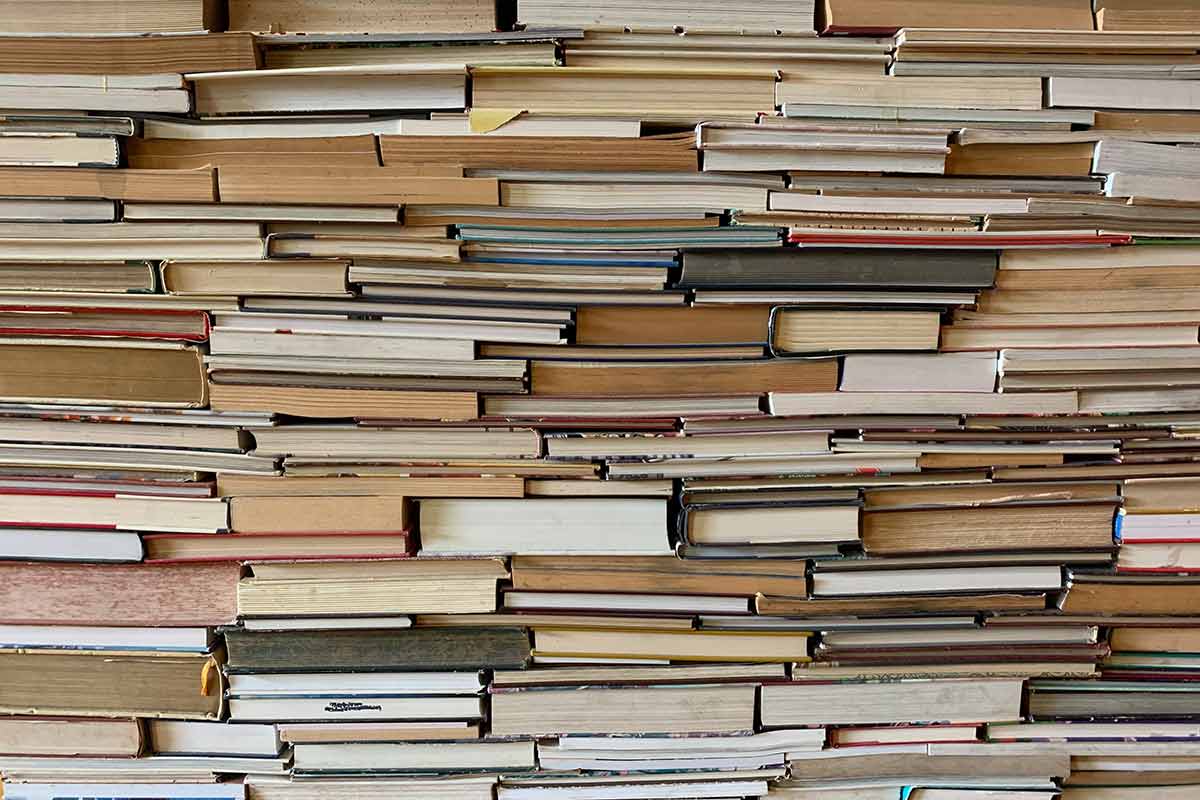 Old books ready to be recycled